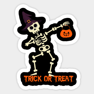 Kids Cute Boys Halloween Dabbing Skeleton Sticker